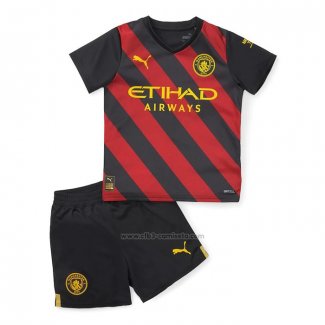 Camiseta Manchester City Segunda Nino 2022-2023