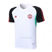 Camiseta de Entrenamiento Manchester United 2023-2024 Blanco y Negro