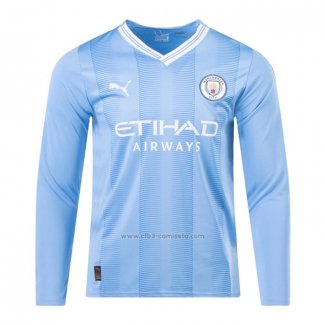 Camiseta Manchester City Primera Manga Larga 2023-2024