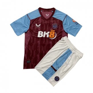 Camiseta Aston Villa Primera Nino 2023-2024