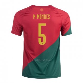 Camiseta Portugal Jugador N.Mendes Primera 2022