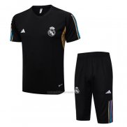 Chandal del Real Madrid Manga Corta 2023-2024 Negro - Pantalon Corto