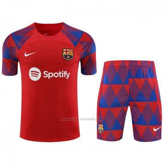 Chandal del Barcelona Manga Corta 2023-2024 Rojo - Pantalon Corto