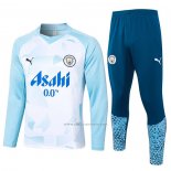 Chandal de Sudadera del Manchester City 2024 Azul y Blanco