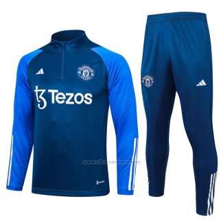 Chandal de Sudadera del Manchester United 2023-2024 Azul