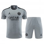 Chandal del Paris Saint-Germain Jordan Manga Corta 2023-2024 Gris - Pantalon Corto