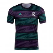 Camiseta Pre Partido del Real Madrid 2022 Verde y Purpura