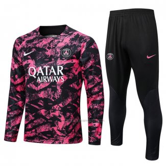 Chandal de Sudadera del Paris Saint-Germain 2022-2023 Negro y Rosa