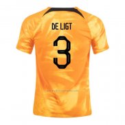 Camiseta Paises Bajos Jugador De Ligt Primera 2022