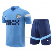 Chandal del Manchester City Manga Corta 2022-2023 Azul - Pantalon Corto