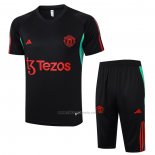 Chandal del Manchester United Manga Corta 2023-2024 Negro - Pantalon Corto