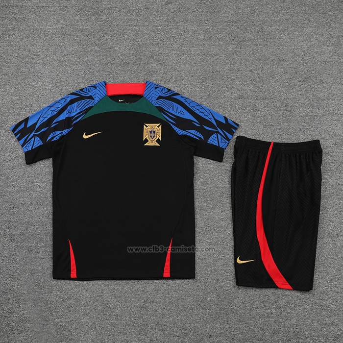 Chandal del Portugal Manga Corta 2022-2023 Negro - Pantalon Corto
